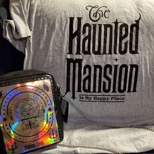 Madame Leota Funko bag and Haunted Mansion shirt